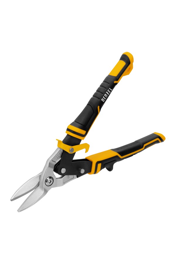 Ножницы по металлу, 270 мм, прямой рез, сталь-CrMo, трехкомпонентные рукоятки Denzel