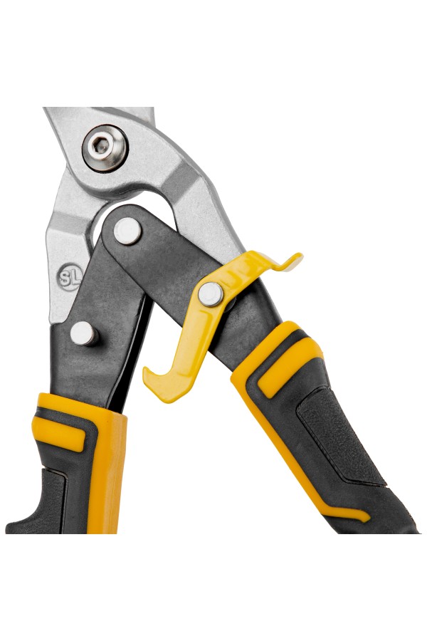 Ножницы по металлу, 315 мм, прямой проходной рез, сталь-CrMo, трехкомпонентные рукоятки Denzel