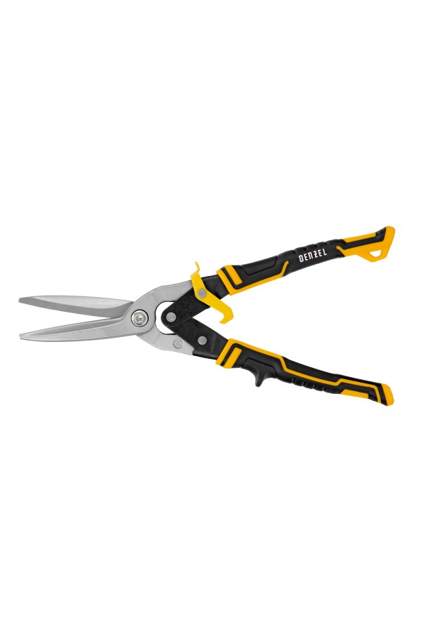 Ножницы по металлу, 315 мм, прямой проходной рез, сталь-CrMo, трехкомпонентные рукоятки Denzel