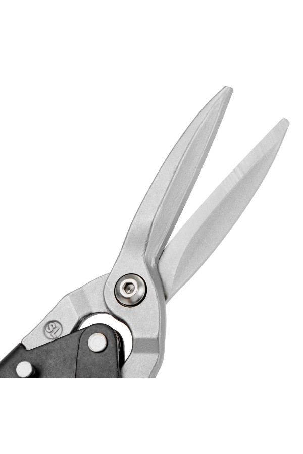 Ножницы по металлу, 315 мм, прямой проходной рез, сталь-CrMo, трехкомпонентные рукоятки Denzel