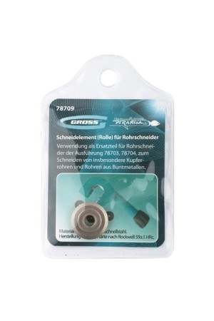 Режущий ролик трубореза для артикулов 78703, 78704, 6,2 х 4.8 х 18 мм, для резки труб из нержавеющей стали и из цветных металлов Gross