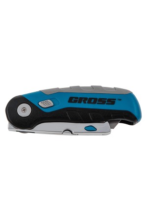 Нож ремонтно-монтажныйный, складной, трехкомпонентная рукоятка, контейнер-держатель для лезвий, 175 мм, 2 запасных лезвия Gross