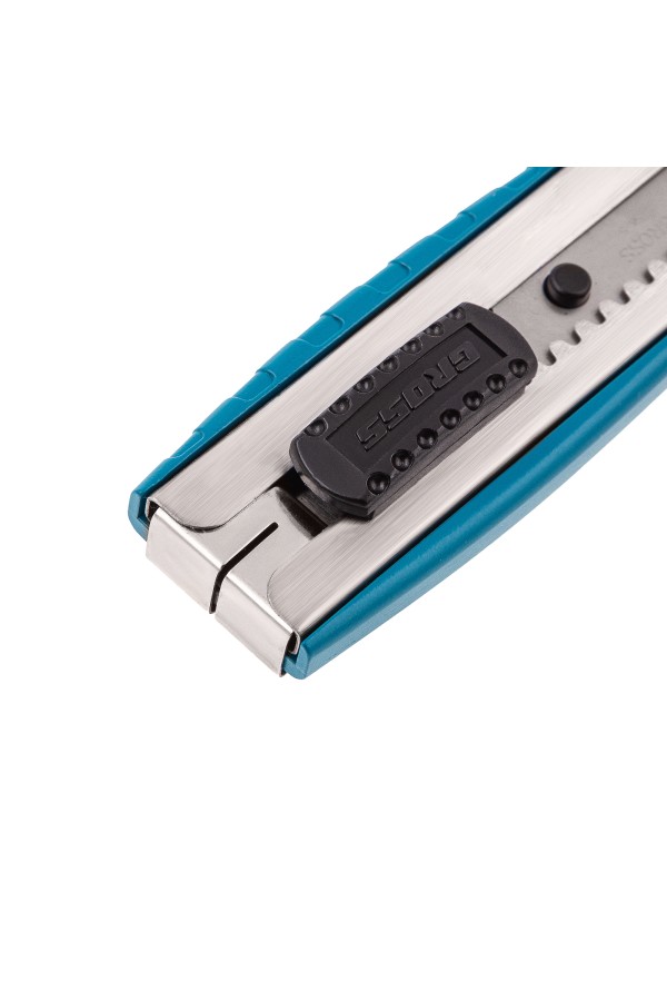 Нож, 195 мм, металлический корпус, выдвижное сегментное лезвие 25 мм (SK-5) металлическая направляющая, клипса для ремня Gross