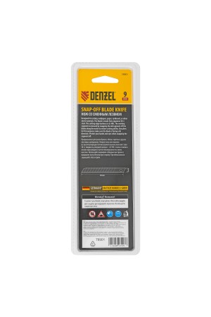 Нож, 9 мм, сменное лезвие, SK4, алюминиевый корпус, торцевой зажим Denzel