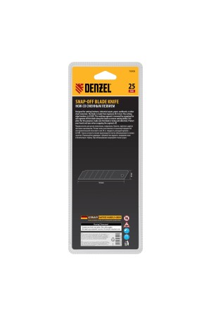 Нож, 25 мм, сменное лезвие, SK4, корпус из ABS + TPR, торцевой зажим Denzel