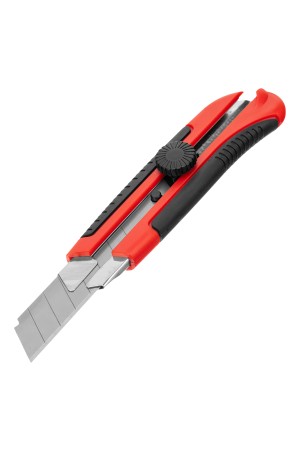 Нож, 25 мм, выдвижное лезвие, металлическая направляющая, двухкомпонентный корпус, винтовой фиксатор, с магнитом Matrix