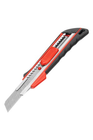 Нож, 18 мм, выдвижное лезвие, металлическая направляющая, эргономичная двухкомпонентная рукоятка Matrix