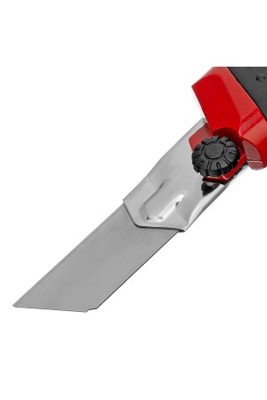 Нож, 25 мм, выдвижное лезвие, усиленная металлическая направляющая, металлическая обрезиненная рукоятка Matrix