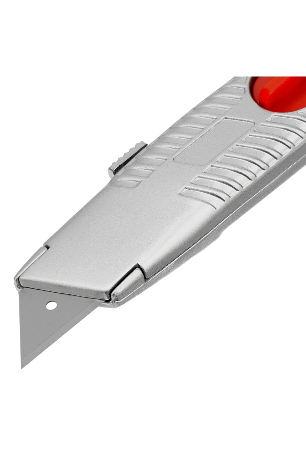 Нож, 19 мм, выдвижное трапециевидное лезвие, металлический корпус Matrix