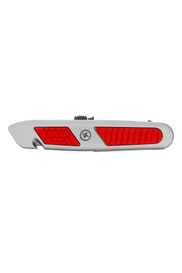 Нож, 19 мм, выдвижное трапециевидное лезвие, отделение для лезвий, метал. корпус Matrix