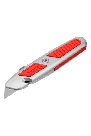 Нож, 19 мм, выдвижное трапециевидное лезвие, отделение для лезвий, метал. корпус Matrix