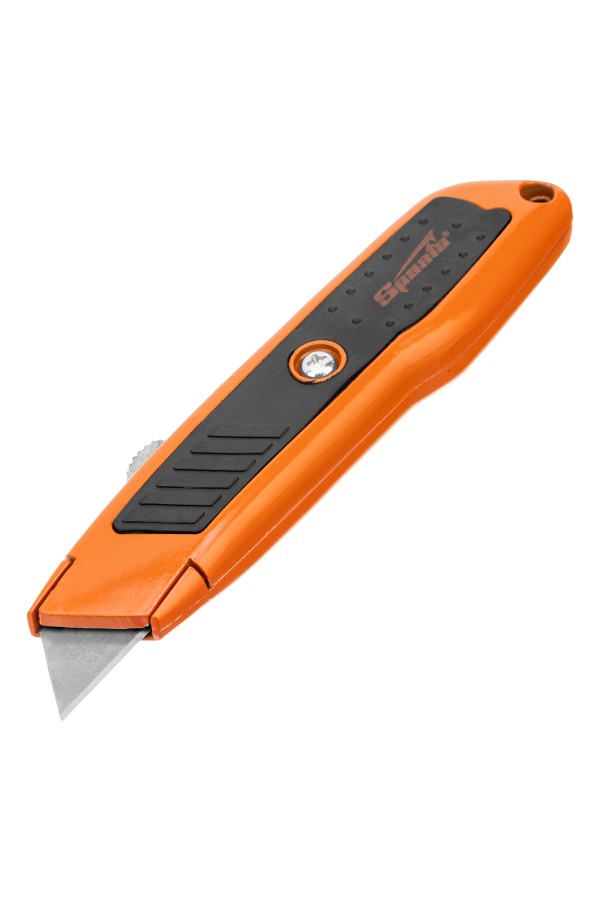 Нож, 19 мм, выдвижное трапециевидное лезвие, двухкомпонентный корпус Sparta