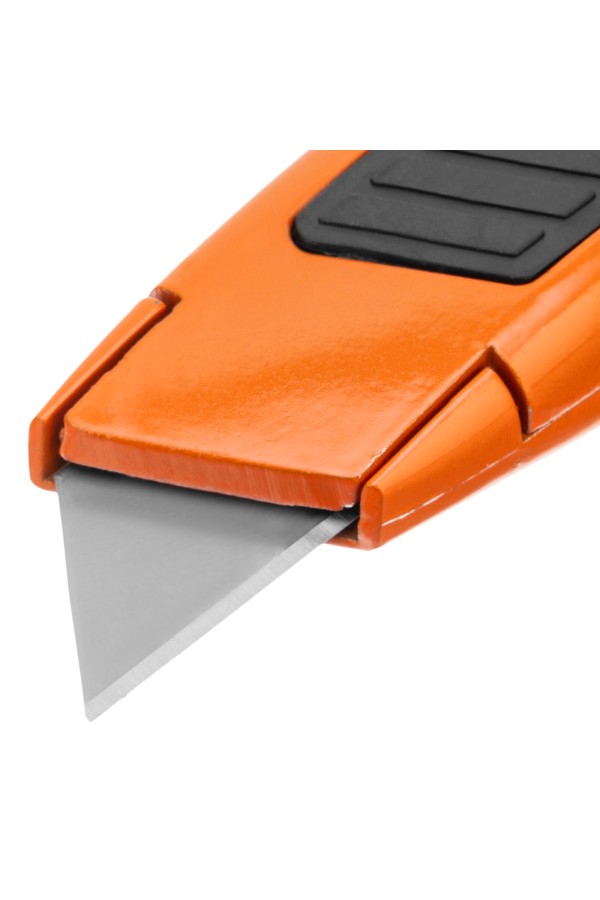 Нож, 19 мм, выдвижное трапециевидное лезвие, двухкомпонентный корпус Sparta