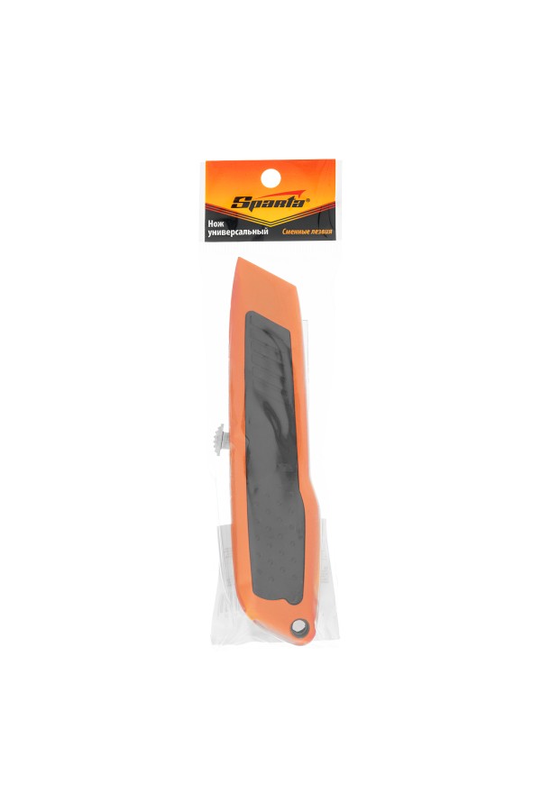 Нож, 19 мм, выдвижное трапециевидное лезвие, двухкомпонентный корпус Sparta