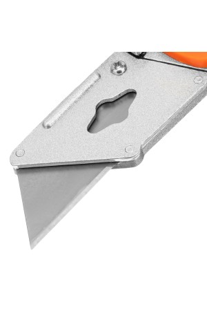 Нож, 19 мм, складной, пластиковая двухкомпонентная рукоятка, сменное трапециевидное лезвие, 5 лезвий Sparta