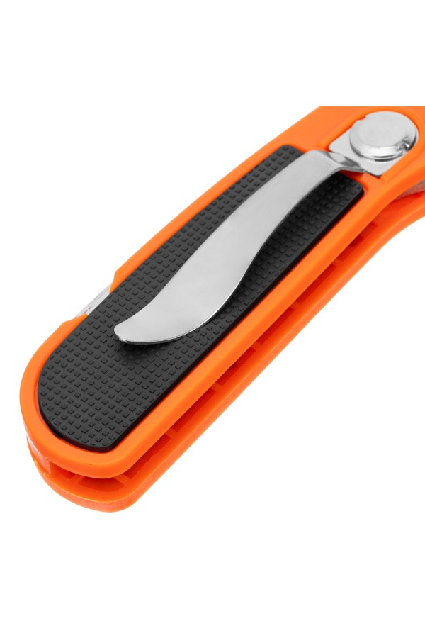 Нож, 19 мм, складной, пластиковая двухкомпонентная рукоятка, сменное трапециевидное лезвие, 5 лезвий Sparta