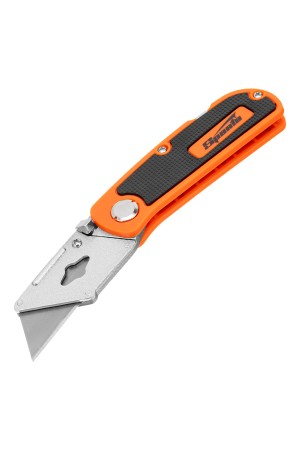 Нож, 19 мм, складной, пластиковая двухкомпонентная рукоятка, сменное трапециевидное лезвие, 5 лезвий Sparta