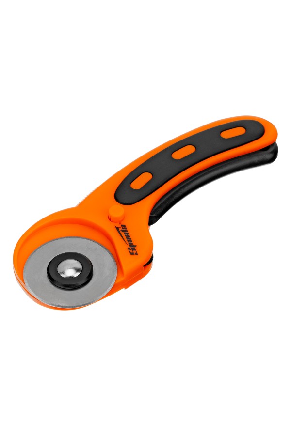 Нож, 45 мм, вращающееся лезвие ролик, пластмассовая ручка пистолетного типа Sparta