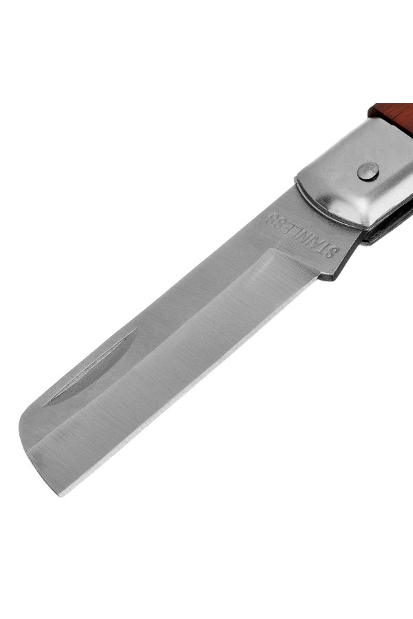 Нож складной, 200 мм, прямое лезвие, деревянная ручка Sparta