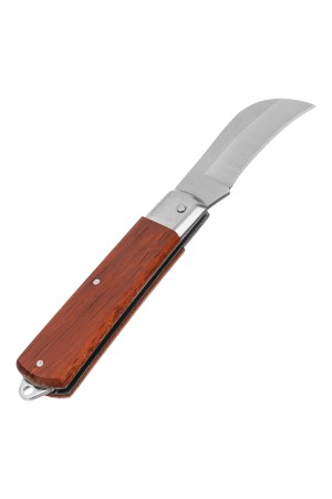 Нож складной, 200 мм, загнутое лезвие, деревянная ручка Sparta