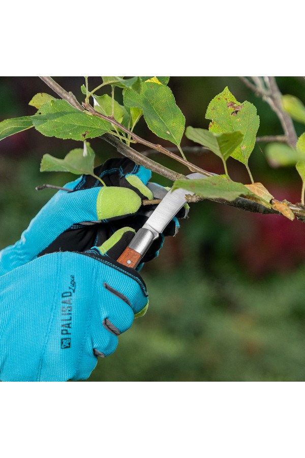 Нож садовый складной, изогнутое лезвие, 170 мм, деревянная рукоятка, Palisad