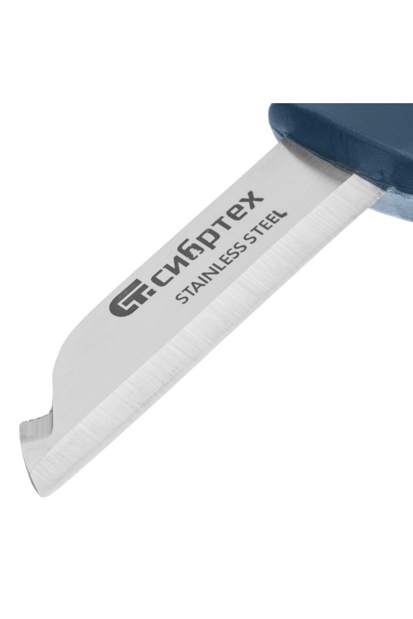 Нож монтажника с чехлом, обрезиненная рукоятка, 190 мм, лезвие 67 мм Сибртех