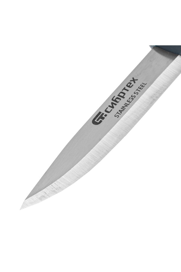 Нож универсальный с чехлом, обрезиненная рукоятка, 220 мм, лезвие 100 мм Сибртех