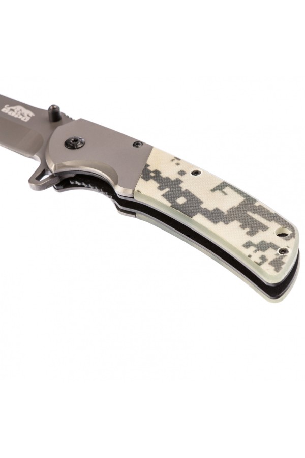 Нож туристический, складной, 220/90 мм, система Liner-Lock, с накладкой G10 на рукоятке Барс