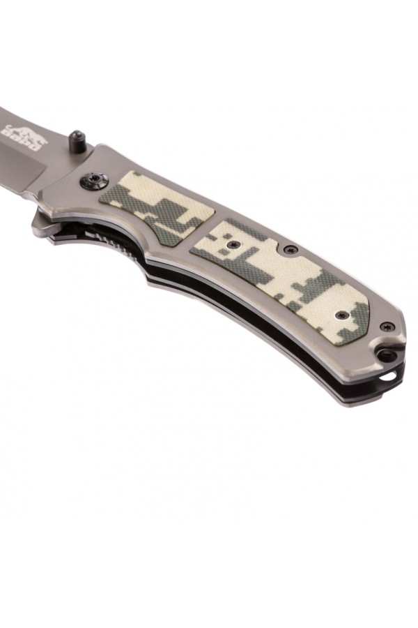 Нож туристический, складной, 210/85 мм, система Liner-Lock, с накладкой G10 на рукоятке Барс