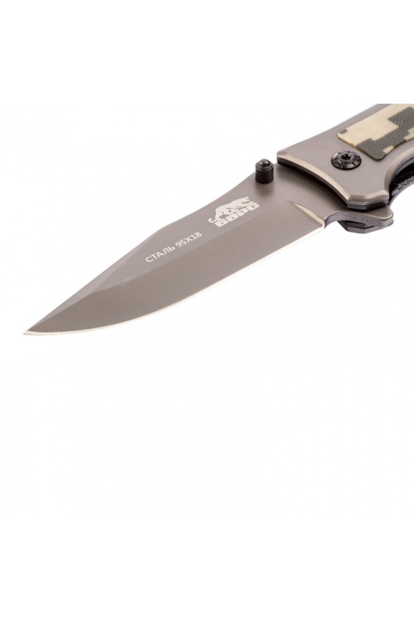 Нож туристический, складной, 210/85 мм, система Liner-Lock, с накладкой G10 на рукоятке Барс