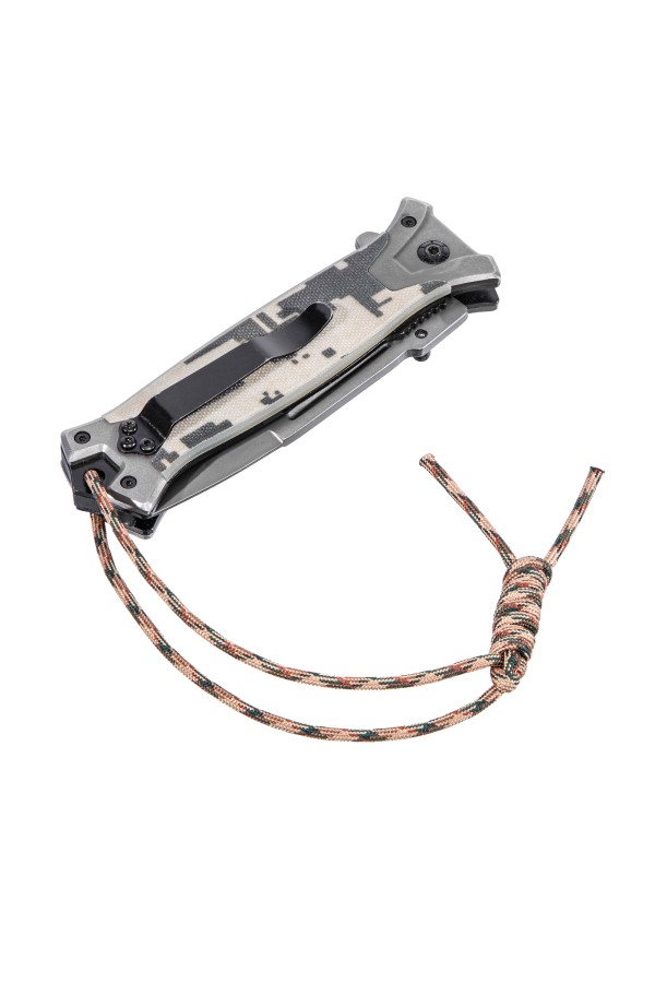 Нож складной, многоцелевой, системы Liner-Lock, с накладкой G10 на прямой рук-ке+стеклобой Denzel