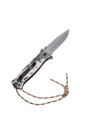 Нож складной, многоцелевой, системы Liner-Lock, с накладкой G10 на прямой рук-ке+стеклобой Denzel