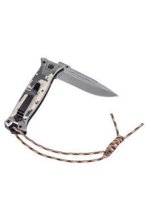 Нож складной, многоцелевой, системы Liner-Lock, с накладкой G10 на прямой рук-ке+стеклобой Denzel