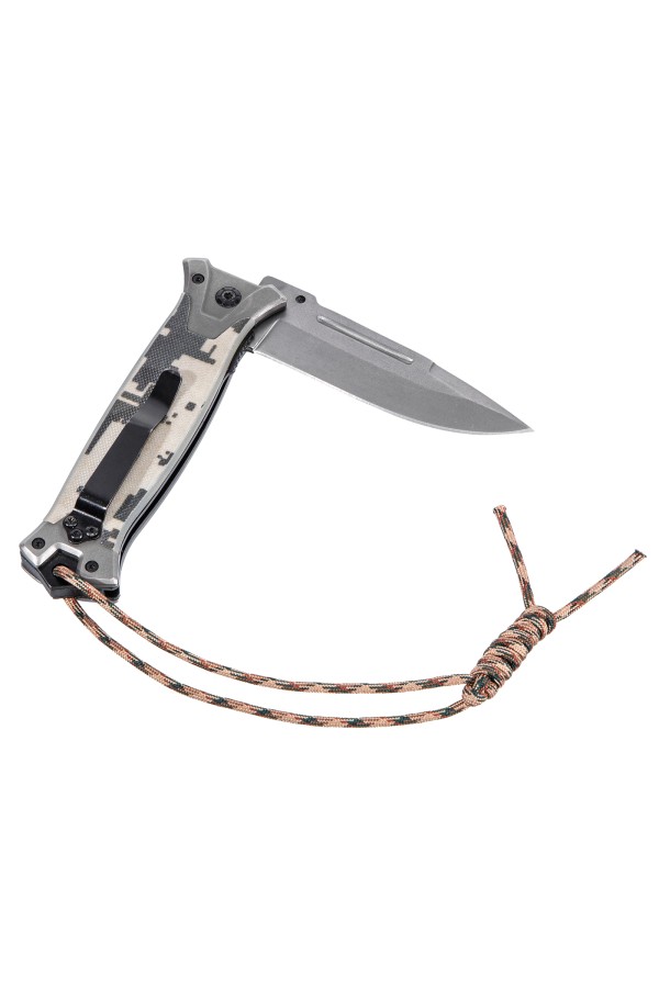 Нож складной, многоцелевой, системы Liner-Lock, с накладкой G10 на прямой рук-ке+стеклобой Denzel