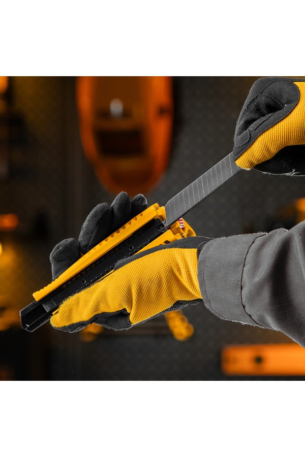 Лезвия, 18 мм, сталь SK5 - 0,5 мм, многосегментные, 10 штук Denzel