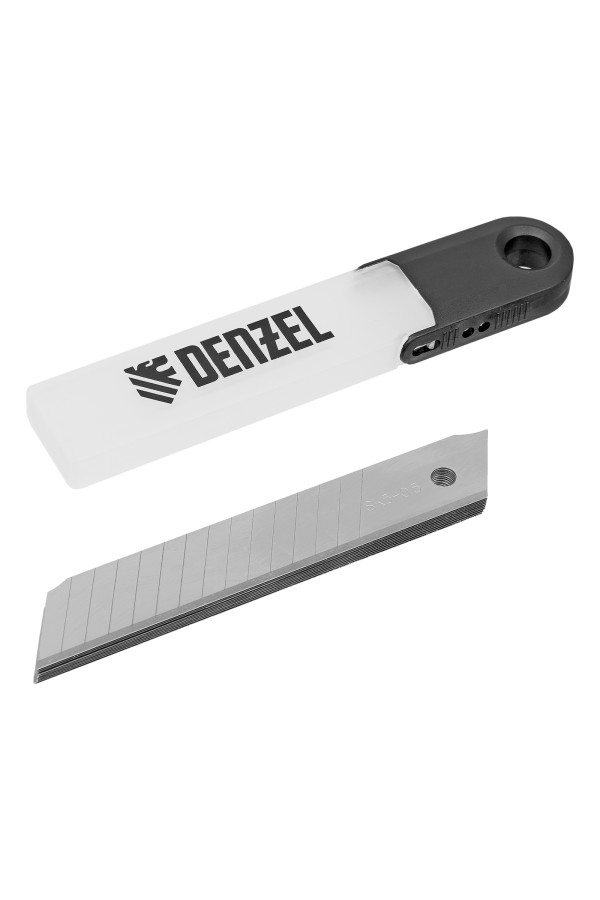 Лезвия, 18 мм, сталь SK5 - 0,5 мм, многосегментные, 10 штук Denzel