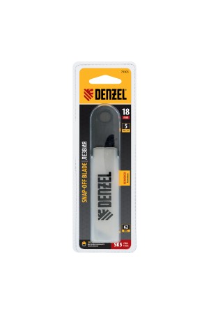 Лезвия, 18 мм, сталь SK5 - 0,6 мм, усиленные, 5 штук// Denzel