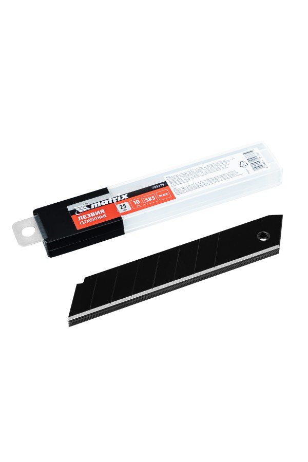 Лезвия, 25 мм, сталь SK5, black, 10 шт Matrix