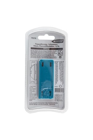 Лезвия, 19 мм, трапециевидные, пластиковый пенал, 12 шт Gross