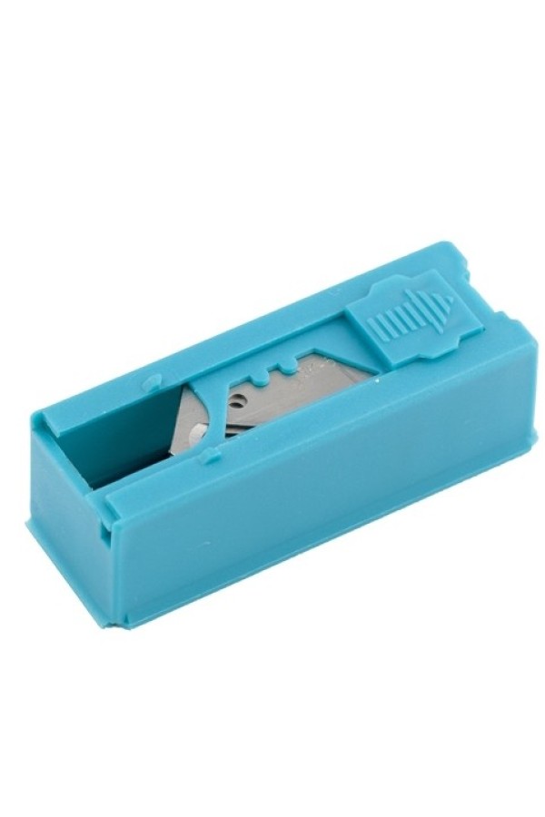 Лезвия, 19 мм, трапециевидные крючкообразные, пластиковый пенал, 12 шт Gross