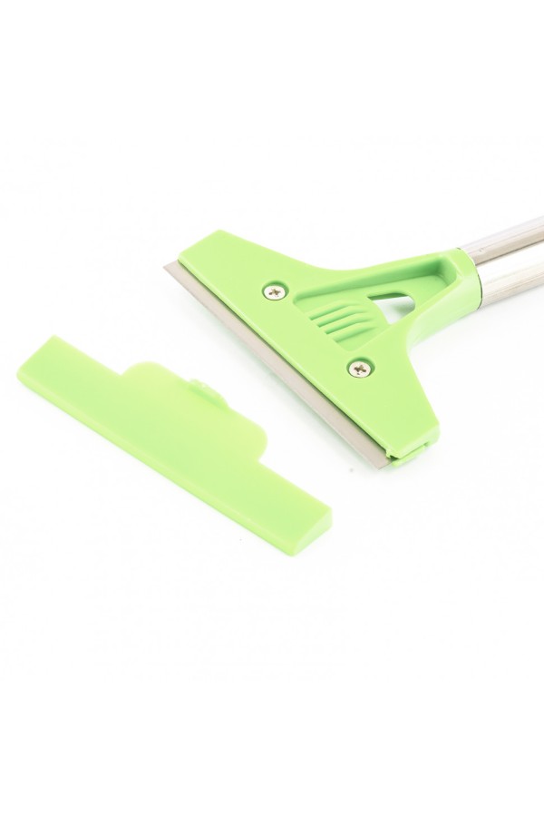 Скребок, фиксированное лезвие, 100 мм, металлическая обрезиненная ручка, 300 мм Сибртех