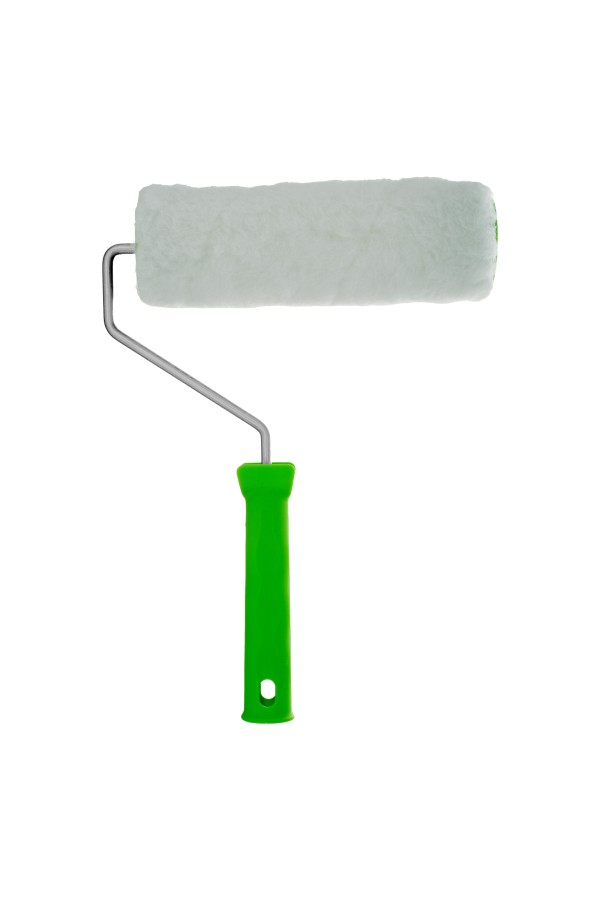 Валик "Искусственный мех" с ручкой, 200 мм, ворс 15 мм, D 48 мм, D ручки 6 мм, полиэстер Сибртех