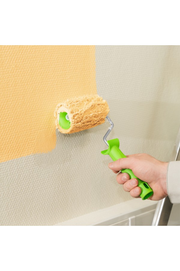 Валик с натуральным мехом, с ручкой, 100 мм, ворс 12 мм, D 48 мм, D ручки 6 мм, Сибртех