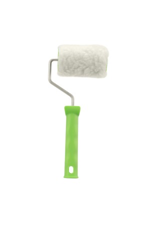 Валик с натуральным мехом, с ручкой, 100 мм, ворс 12 мм, D 48 мм, D ручки 6 мм, Россия Сибртех