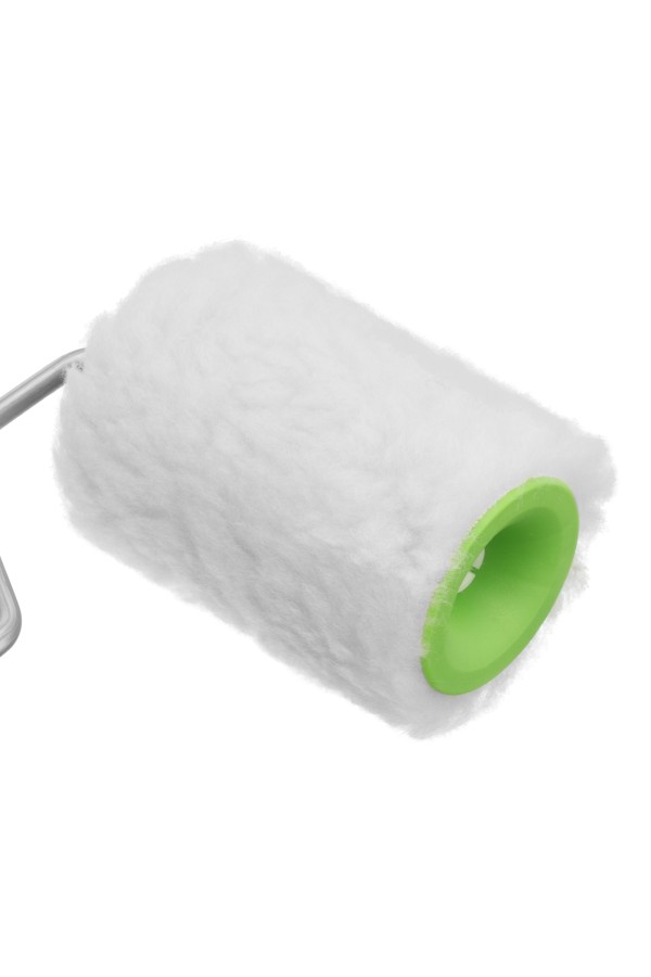 Валик с натуральным мехом, с ручкой, 100 мм, ворс 12 мм, D 48 мм, D ручки 6 мм, Сибртех