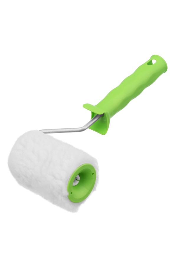 Валик с натуральным мехом, с ручкой, 100 мм, ворс 12 мм, D 48 мм, D ручки 6 мм, Сибртех