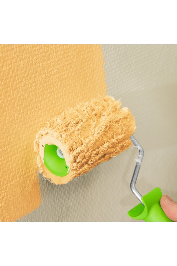 Валик с натуральным мехом, с ручкой, 100 мм, ворс 12 мм, D 48 мм, D ручки 6 мм, Сибртех