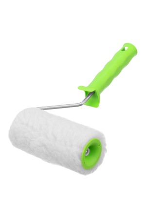 Валик с натуральным мехом, с ручкой, 150 мм, ворс 12 мм, D 48 мм, D ручки 6 мм, Россия Сибртех