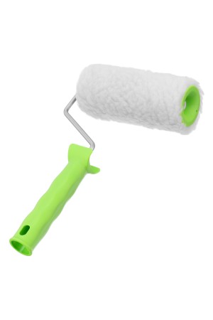 Валик с натуральным мехом, с ручкой, 150 мм, ворс 12 мм, D 48 мм, D ручки 6 мм, Россия Сибртех