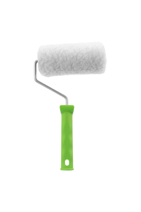 Валик с натуральным мехом, с ручкой, 150 мм, ворс 12 мм, D 48 мм, D ручки 6 мм, Сибртех